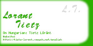 lorant tietz business card